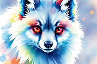 make a digital watercolor character art or furry for you