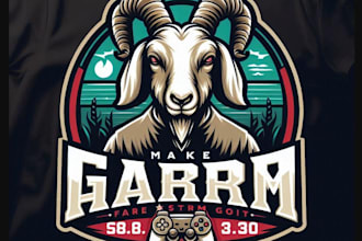 make esport farm goat logo t shirt design