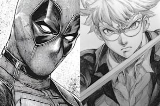 draw your favorite character from comics, anime style