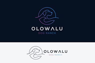 design beach hawaii dog ranch logo