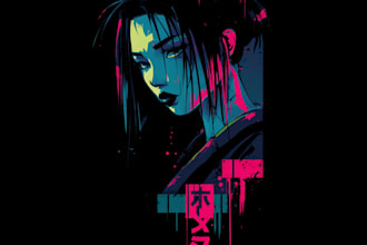 design a futuristic cyberpunk scifi racing japanese logo