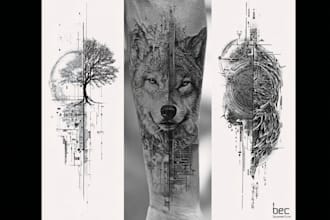 create unique realism tattoo design with my style