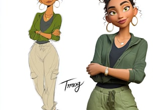 produce your superhero cartoon character or digital drawing