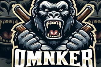 design high quality vintage gorilla logo with t shirt design