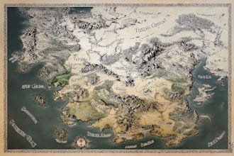 create a high quality detailed fantasy map for dnd and fiction