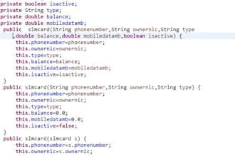 create oop and basic programming tasks in java