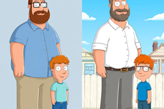draw you as a family guy cartoon character