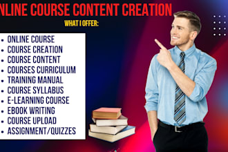 create online course content, ebook online course creation, course curriculum