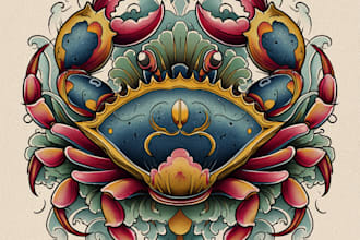 make old school style tattoo design