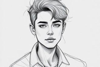 create pencil sketch portrait and illustrations