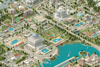 design a travel and event map, city illustration, site plan