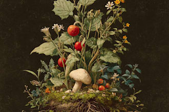 watercolor botanical illustrations of flowers and plants