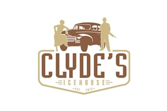 design beautiful ice house barbecue restaurant logo