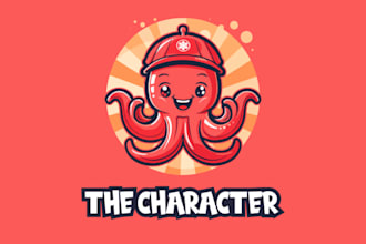 draw octopus mascot logo for you with new concept