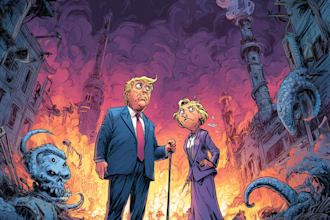 create a political or satirical cartoon