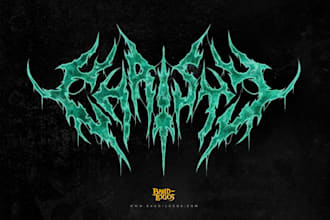 design black death brutal doom metal logo for band