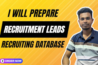 prepare recruitment leads and recruiting database using linkedin and indeed jobs