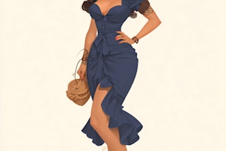 create pin up girl and pin up girl illustration