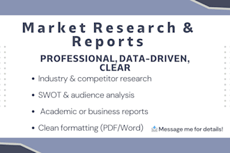 do market research or write a detailed research report