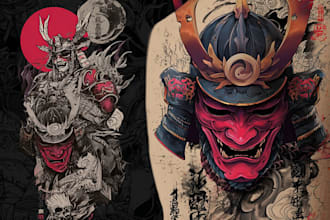 design professional japanese, asian style tattoo design