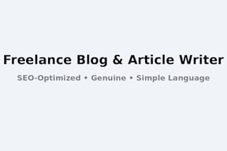 write SEO optimized blog posts and articles