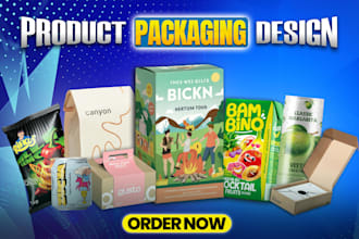 do product packaging design and gift box design, label and pouch design