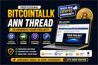 create and post a professional bitcointalk ann thread for your crypto project