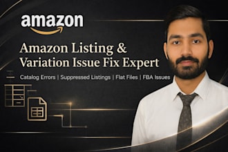 fix amazon listing issues and variation problems, listing errors