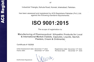 provide gmp, iso certificates, coas, msds and cpsr