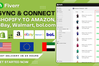 do shopify to amazon integration, product sync, ebay walmart bol com