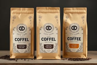do coffee or tea packaging and label design for you