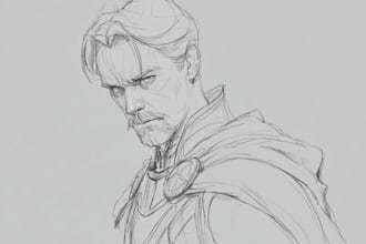 superhero sketch portrait and illustrations