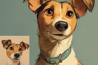 create a custom vector pet portrait from your photo