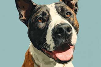 paint dog, cats, whatever pet portrait with watercolor