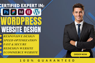 build wordpress website with elementor, wordpress elementor website development