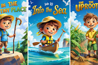 do watercolor children story book illustration, book illustration and adventure