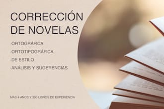 proofread, correct and edit your novel in spanish