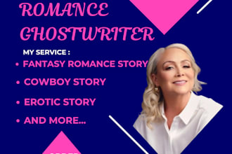 be your romance ghostwriter, do romance ebook ghostwriting
