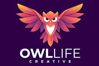 design an eagle, falcon, owl, animal logo and bird