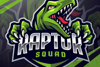 do awesome godzilla esport mascot logo design with business