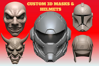 sculpt custom 3d mask, 3d helmet cosplay, 3d model helmet, mask for cosplay