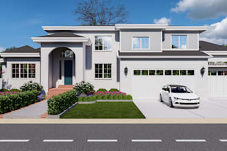 do house exterior 3d rendering architecture and 3d modelling
