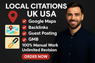 do UK USA local SEO, gmb listing, local citations and google maps ranking