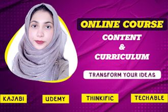 create online course content and design course curriculum