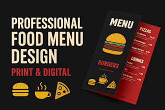 do an amazing menu design, food menu, restaurant menu design