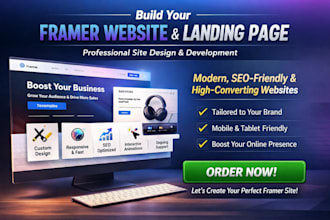build framer website framer landing page site design framer website development