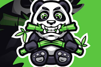 modern minimalist and eye catching panda logo
