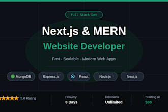 develop next js and mern stack website