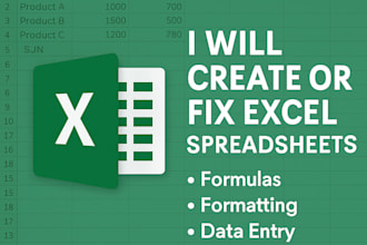 create or fix professional spreadsheets and formulas