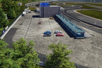 craft 3d cgi environment,autocity landscape,render racetrack,urban plan,car port